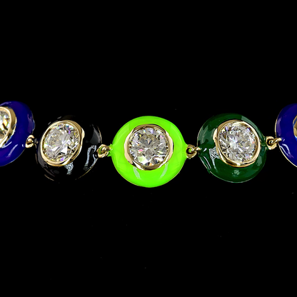 8.15 CTTW Round Lab Diamond Station Bracelet (E Color and VS1 Clarity)
