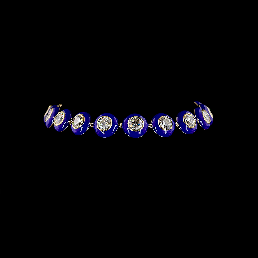 8.73 CTTW Round Lab Diamond Station Bracelet (F Color and VS1 Clarity)