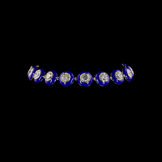 8.73 CTTW Round Lab Diamond Station Bracelet (F Color and VS1 Clarity)