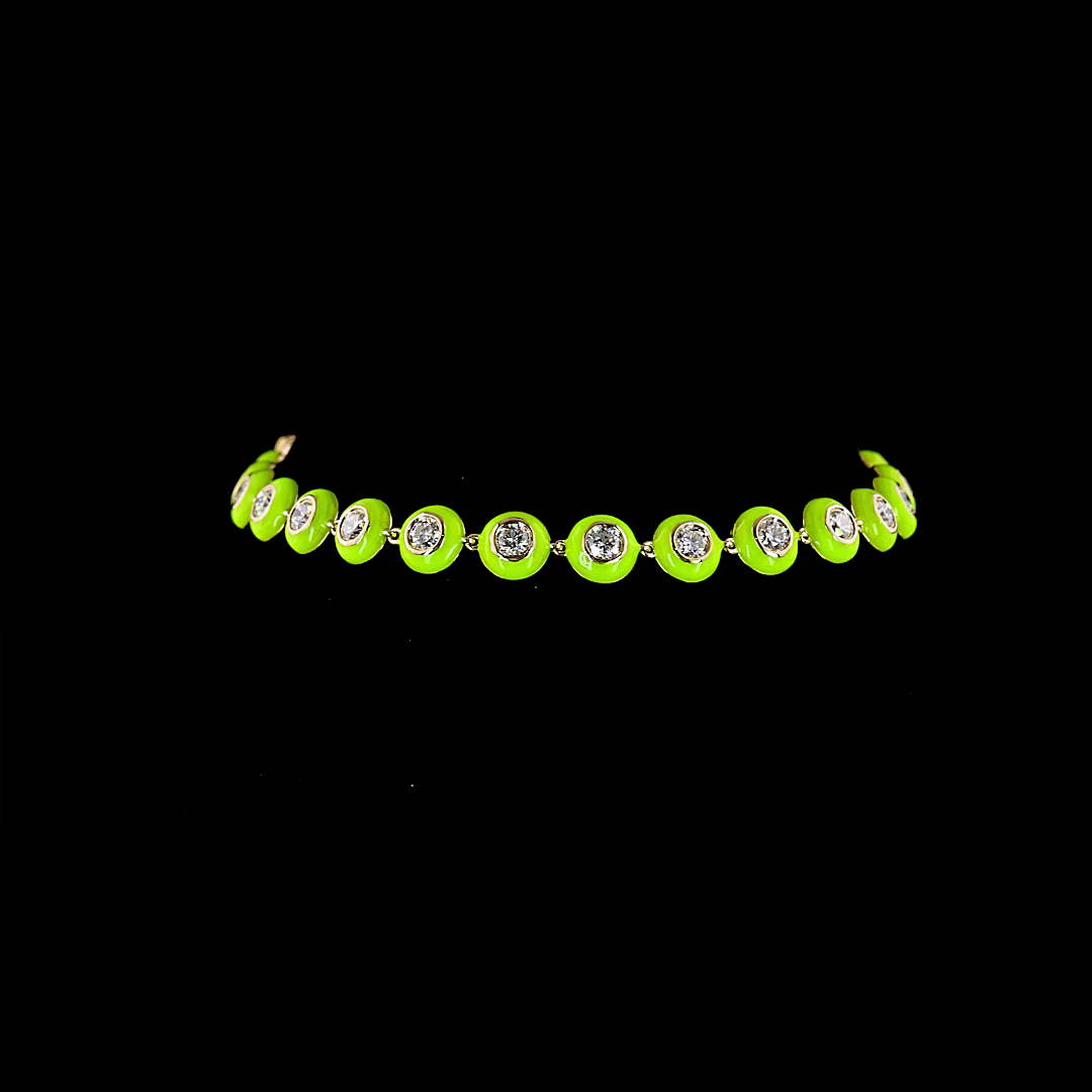 2.36 CTTW Round Lab Diamond Station Bracelet (E Color and VS1 Clarity)