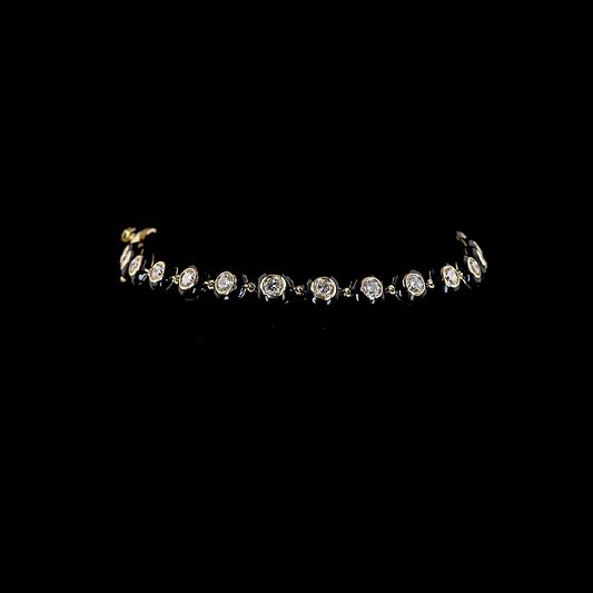 2.29 CTTW Round Lab Grown Diamond Station Bracelet 7" (E Color and VS1 Clarity)