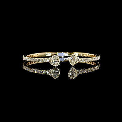 5.45 CTTW Pear Lab Grown Diamond Bangles Bracelet (F Color and VS1 Clarity)