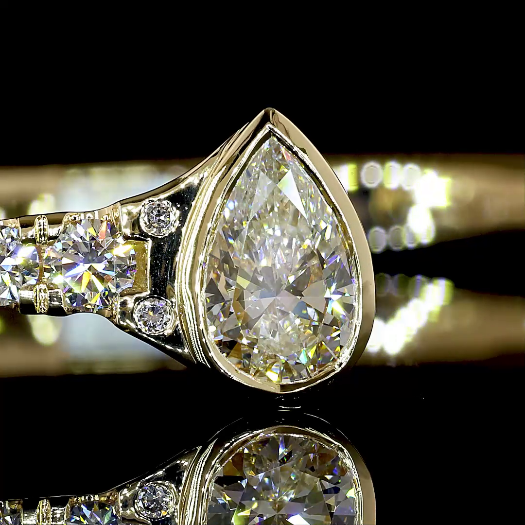 5.45 CTTW Pear Lab Grown Diamond Bangles Bracelet (F Color and VS1 Clarity)