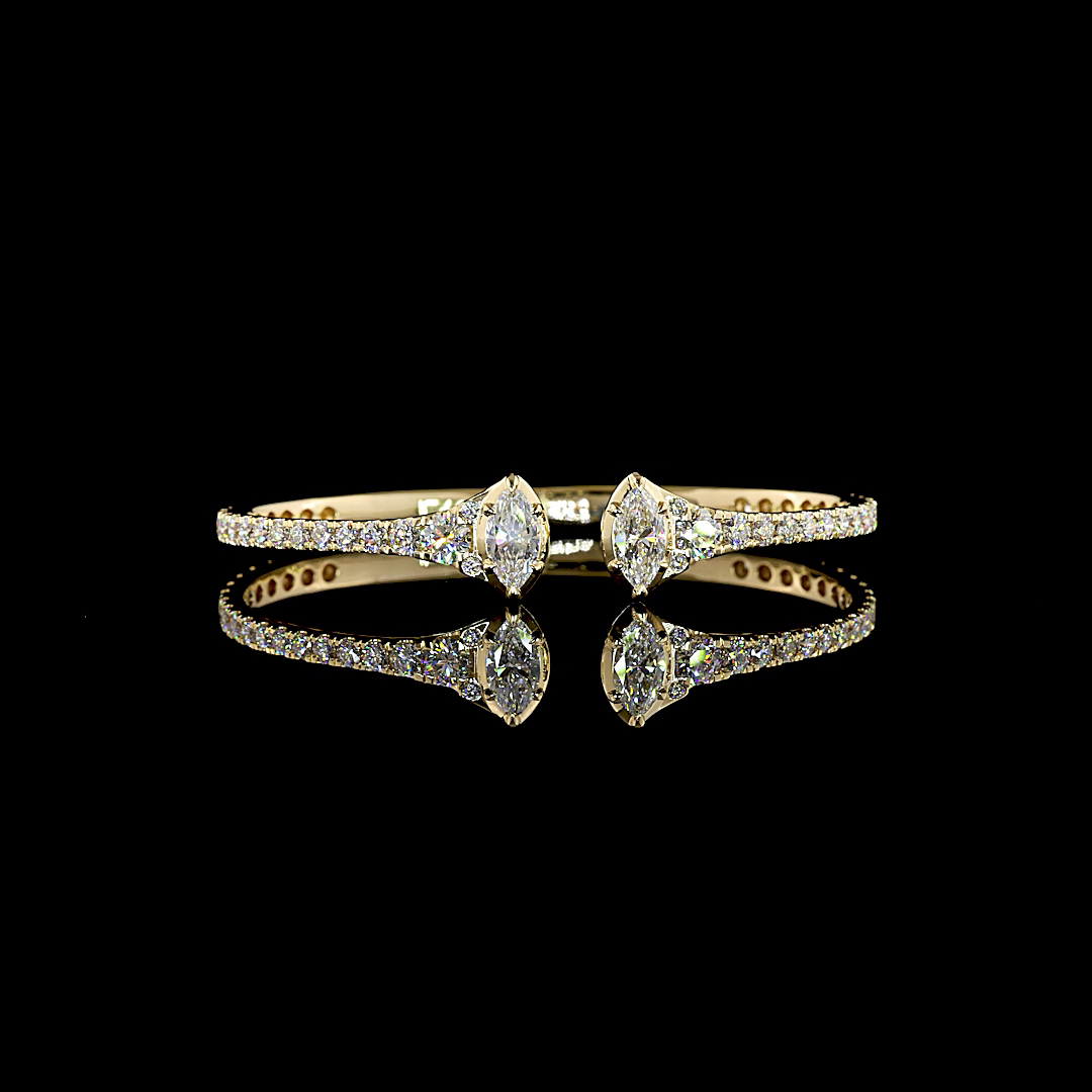 5.60 CTTW Marquise Lab Grown Diamond Bangles Bracelet (E Color and VS1 Clarity)