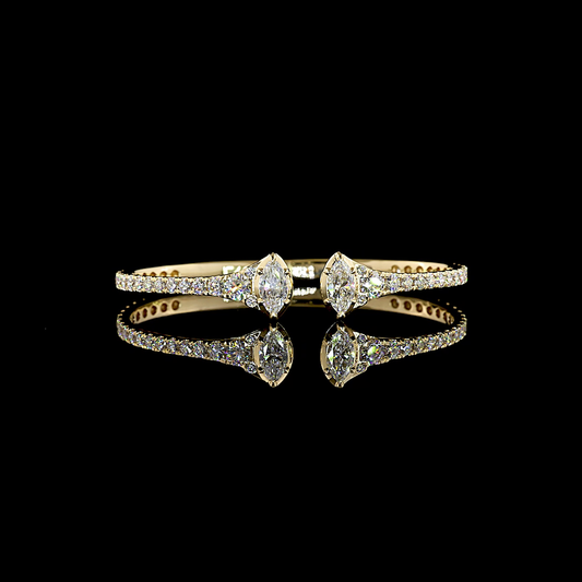5.60 CTTW Marquise Lab Grown Diamond Bangles Bracelet (E Color and VS1 Clarity)