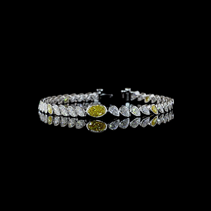 8.09 CTTW MIX Lab Grown Diamond Tennis Bracelet 7" (FV.YL Color and VS2 Clarity)