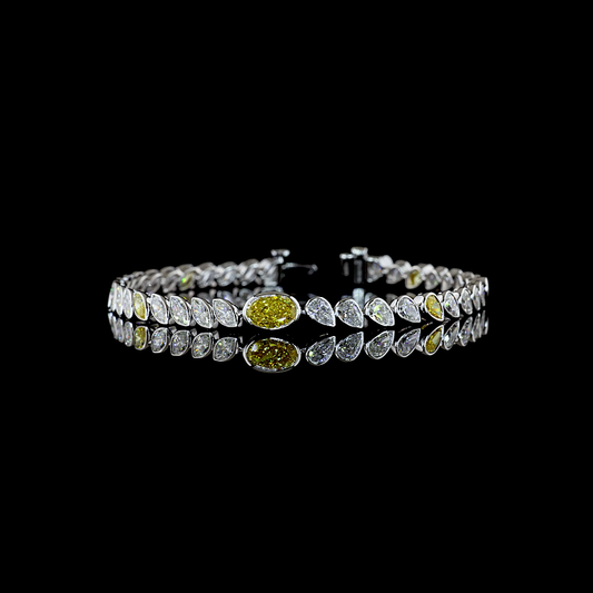 8.09 CTTW MIX Lab Grown Diamond Tennis Bracelet 7" (FV.YL Color and VS2 Clarity)