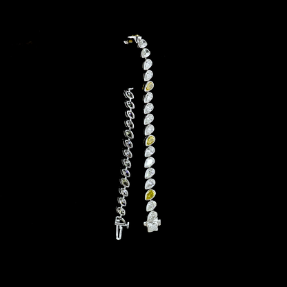 8.09 CTTW MIX Lab Diamond Tennis Bracelet (Fancy Vivid Yellow Color and VS2 Clarity)