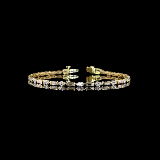 3.69 CTTW Marquise Lab Grown Diamond Tennis Bracelet 7" (E Color and VS1 Clarity)