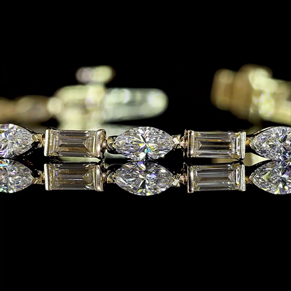 3.69 CTTW Marquise Lab Grown Diamond Tennis Bracelet 7" (E Color and VS1 Clarity)