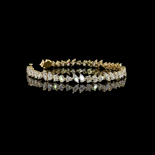 7.13 CTTW MIX Lab Grown Diamond Station Bracelet 7" (E Color and VS1 Clarity)