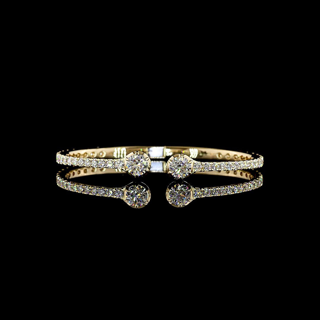 5.88 CTTW Round Lab Grown Diamond Bangles Bracelet (E/F Color and VS1/VVS2 Clarity)