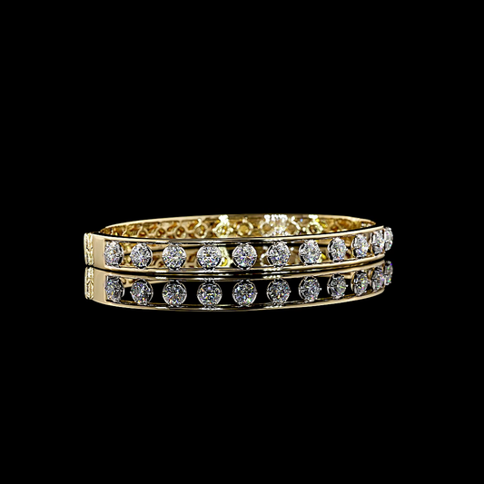 2.76 CTTW Round Lab Grown Diamond Bangles Bracelet (E Color and VS1 Clarity)