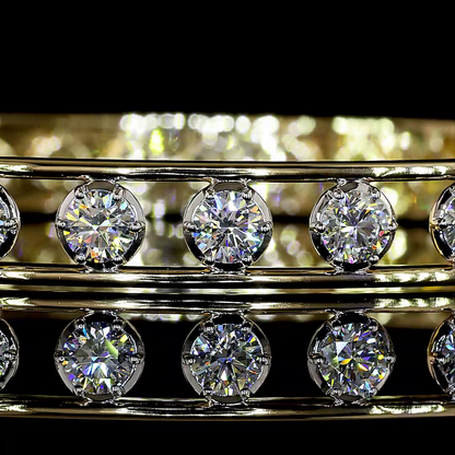 2.76 CTTW Round Lab Grown Diamond Bangles Bracelet (E Color and VS1 Clarity)