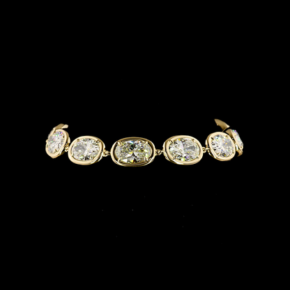 22.21 CTTW Oval Lab Grown Diamond Tennis Bracelet 7" (F Color and VS2 Clarity)