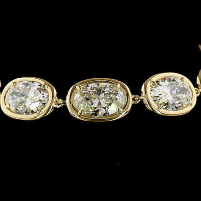 22.21 CTTW Oval Lab Grown Diamond Tennis Bracelet 7" (F Color and VS2 Clarity)