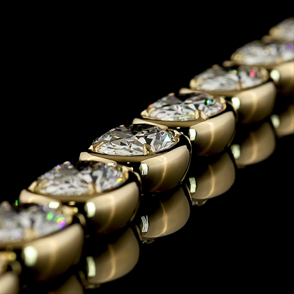 22.21 CTTW Oval Lab Grown Diamond Tennis Bracelet 7" (F Color and VS2 Clarity)