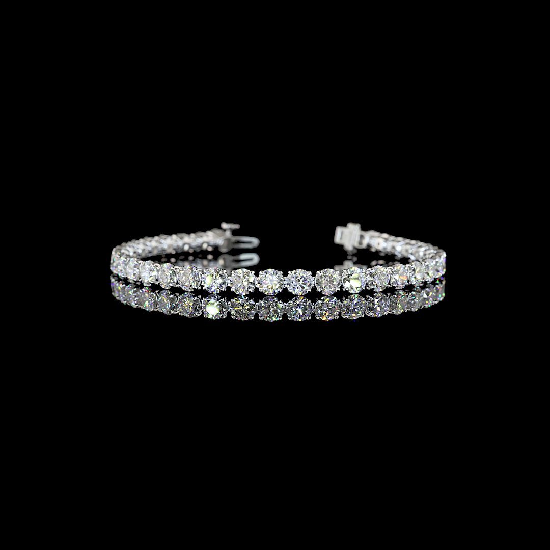 11.97 CTTW Round Lab Grown Diamond Tennis Bracelet 6.5" (F Color and VS1 Clarity)