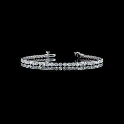 3.85 CTTW Round Lab Grown Diamond Tennis Bracelet 6.5" (E Color and VS1 Clarity)