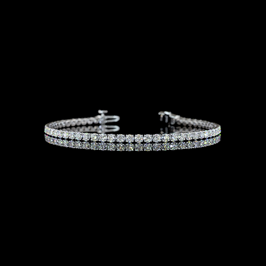 3.85 CTTW Round Lab Grown Diamond Tennis Bracelet 6.5" (E Color and VS1 Clarity)