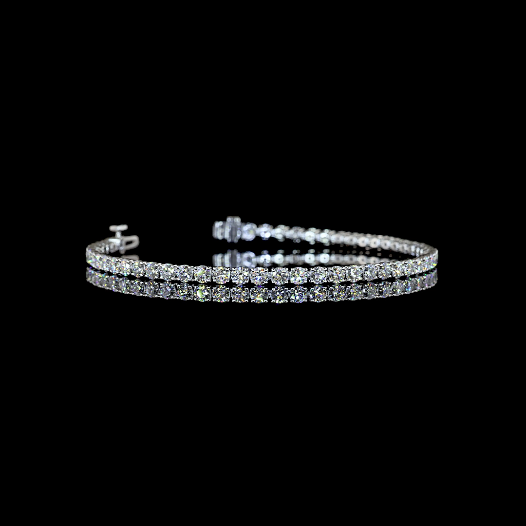 4.47 CTTW Round Lab Diamond Tennis Bracelet (E Color and VS1 Clarity)