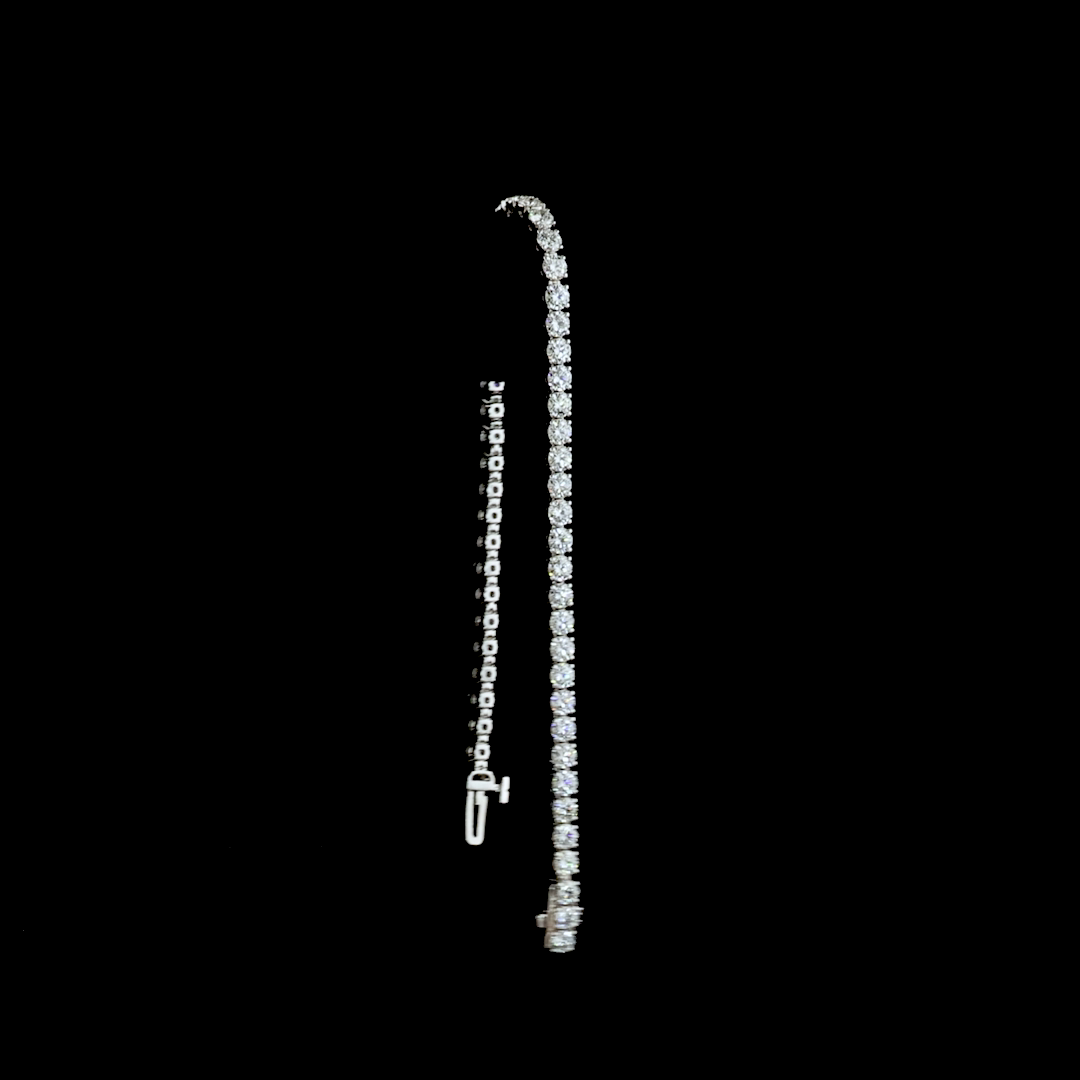 4.47 CTTW Round Lab Diamond Tennis Bracelet (E Color and VS1 Clarity)