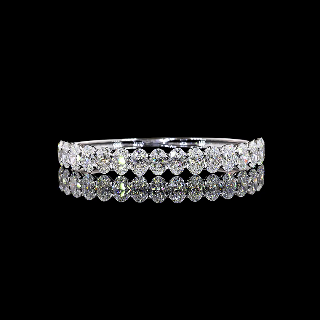 16.38 CTTW Oval Lab Grown Diamond Bangles Bracelet (E Color and VVS2 Clarity)