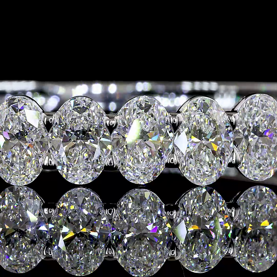 16.38 CTTW Oval Lab Grown Diamond Bangles Bracelet (E Color and VVS2 Clarity)