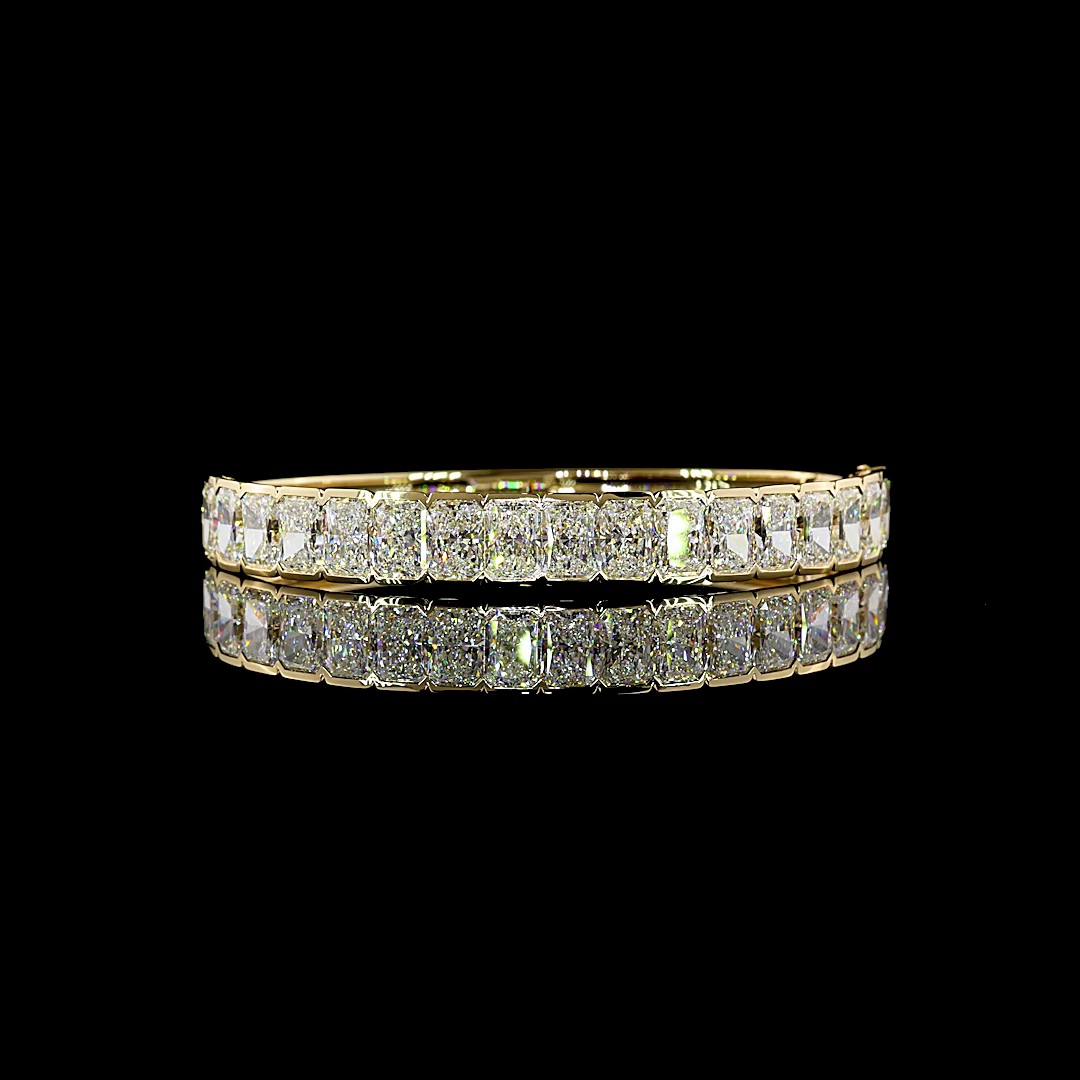 18.53 CTTW Radiant Lab Grown Diamond Bangles Bracelet (F Color and VS1 Clarity)