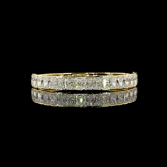 18.53 CTTW Radiant Lab Grown Diamond Bangles Bracelet (F Color and VS1 Clarity)