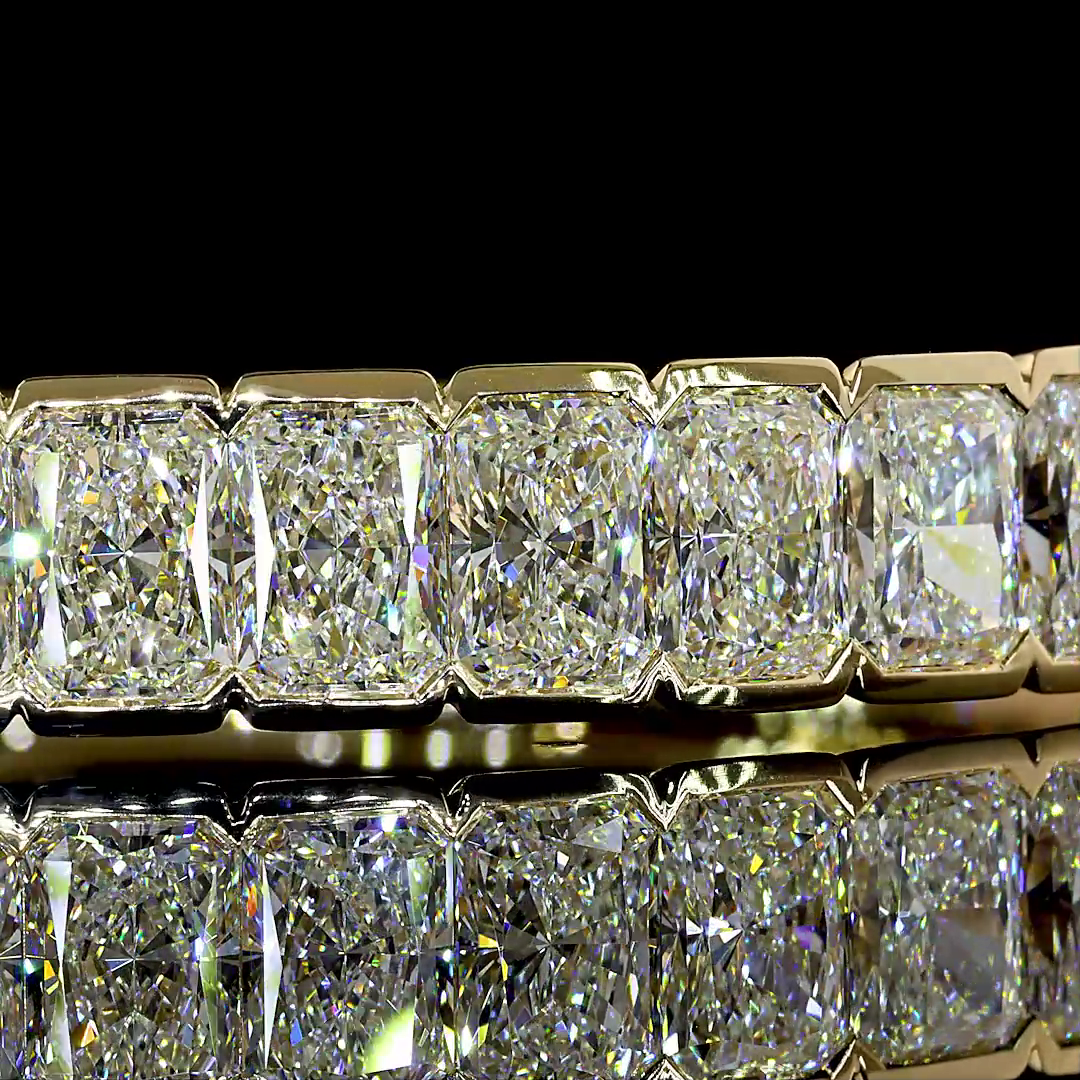 18.53 CTTW Radiant Lab Grown Diamond Bangles Bracelet (F Color and VS1 Clarity)