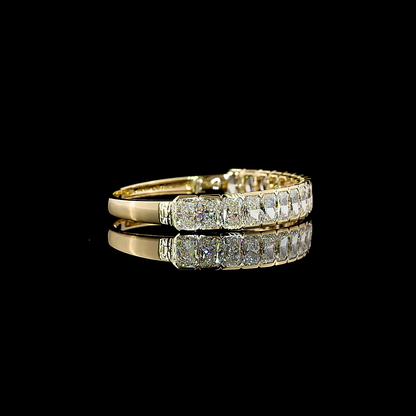 18.53 CTTW Radiant Lab Grown Diamond Bangles Bracelet (F Color and VS1 Clarity)