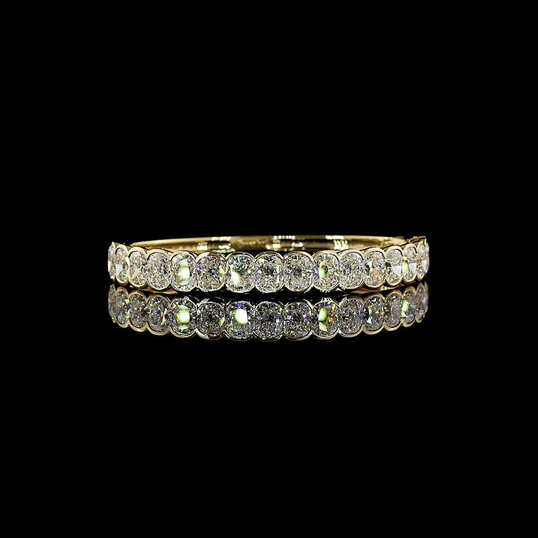 17.55 CTTW Cushion Brilliant Lab Grown Diamond Bangles Bracelet (E Color and VS1 Clarity)