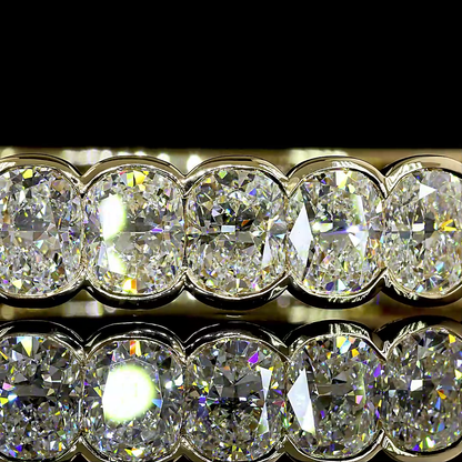 17.55 CTTW Cushion Brilliant Lab Grown Diamond Bangles Bracelet (E Color and VS1 Clarity)