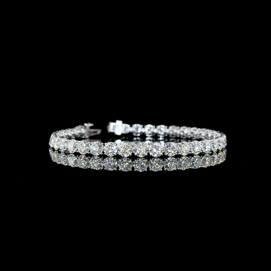 14.42 CTTW Round Lab Grown Diamond Tennis Bracelet 7" (E Color and VS1 Clarity)