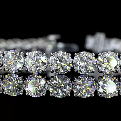 14.42 CTTW Round Lab Grown Diamond Tennis Bracelet 7" (E Color and VS1 Clarity)