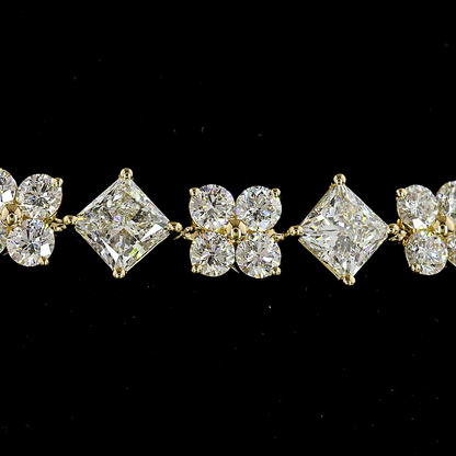 9.60 CTTW Princess Lab Grown Diamond Tennis Bracelet 7" (E Color and VS1 Clarity)