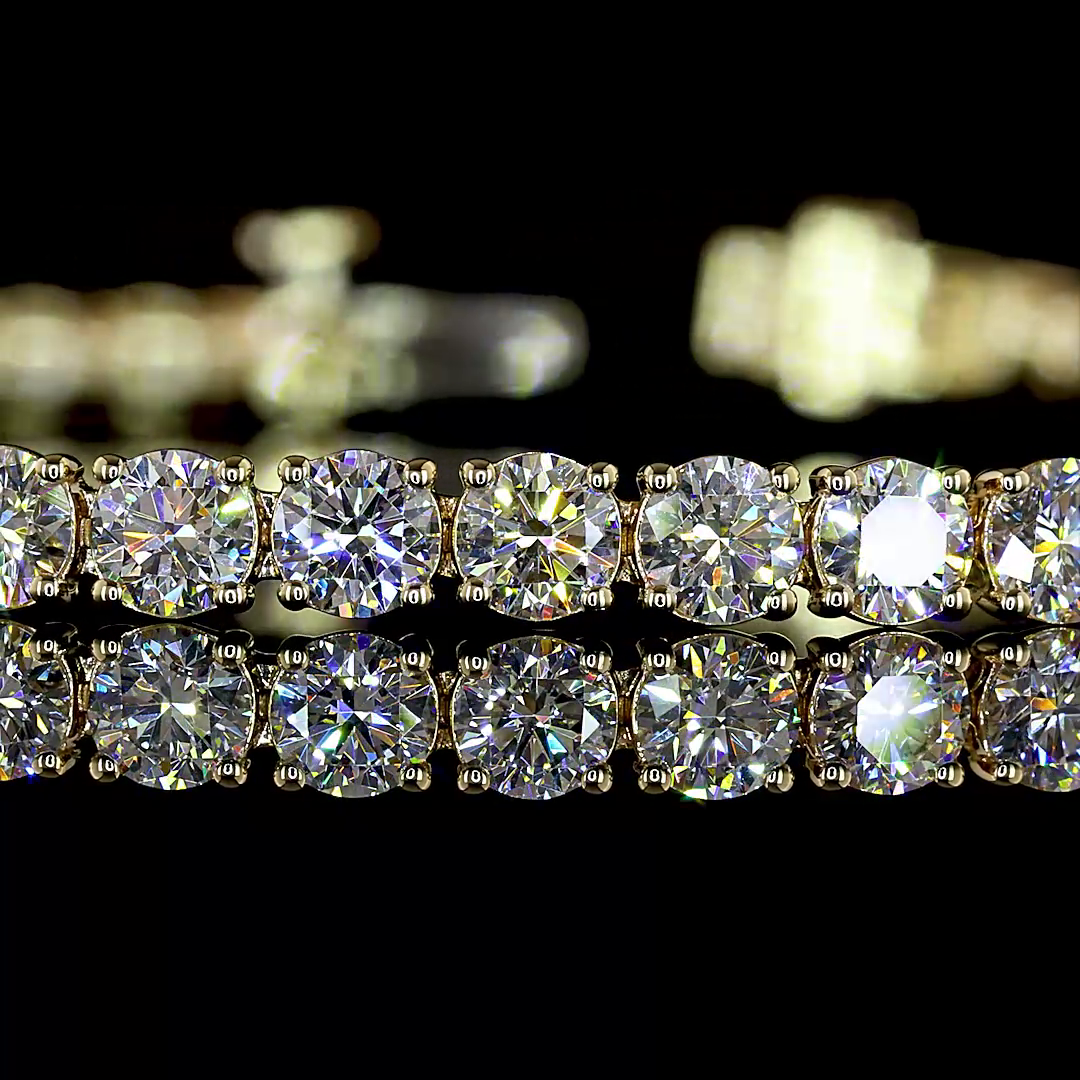6.81 CTTW Round Lab Grown Diamond Tennis Bracelet 7" (E Color and VS1 Clarity)
