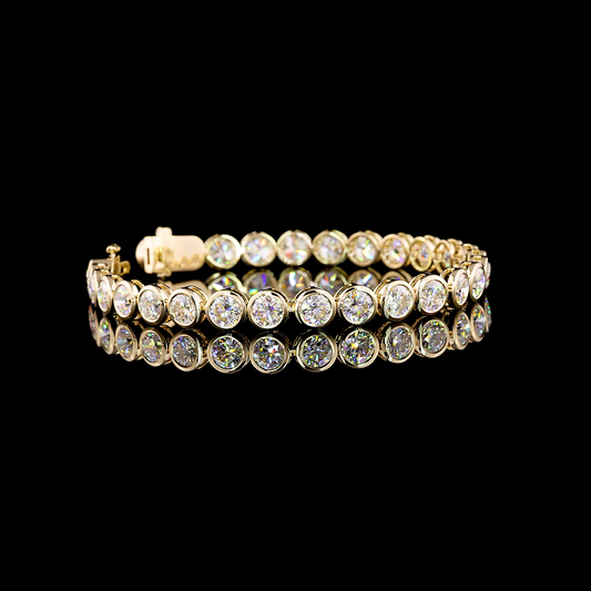 15.18 CTTW Round Lab Diamond Tennis Bracelet 7" (E Color and VS1 Clarity)