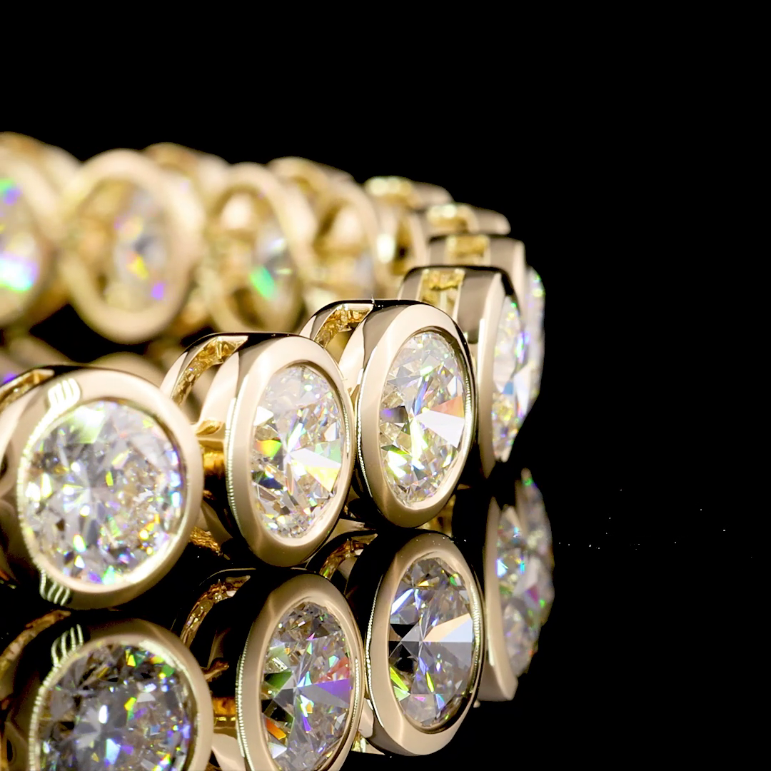 15.18 CTTW Round Lab Diamond Tennis Bracelet 7" (E Color and VS1 Clarity)