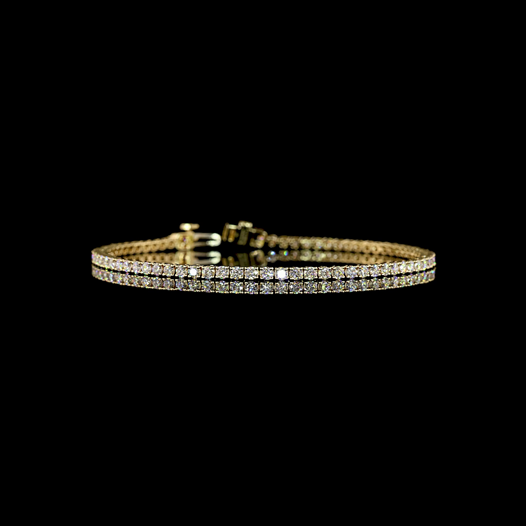 2.96 CTTW Round Lab Grown Diamond Tennis Bracelet 7" (E Color and VS1 Clarity)