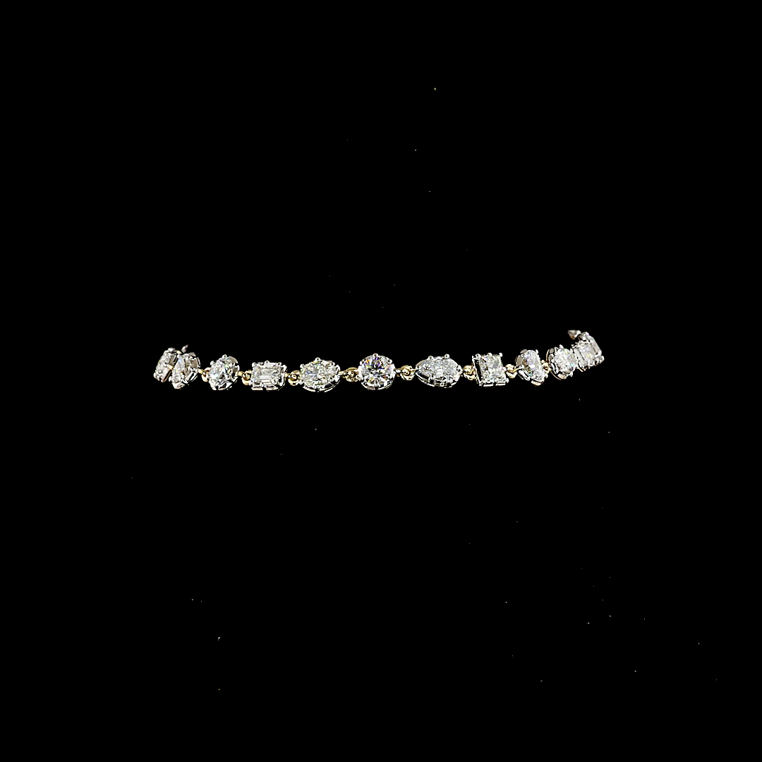 3.51 CTTW MIX Lab Grown Diamond Station Bracelet 6.75" (E Color and VS1 Clarity)