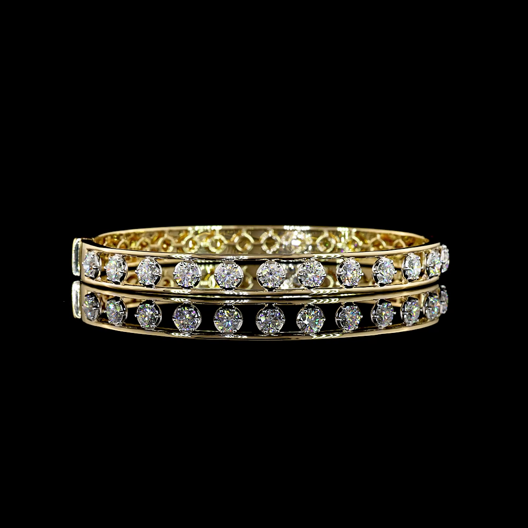 2.66 CTTW Round Lab Grown Diamond Bangles Bracelet (E Color and VS1 Clarity)