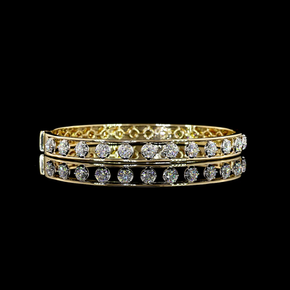 2.66 CTTW Round Lab Grown Diamond Bangles Bracelet (E Color and VS1 Clarity)