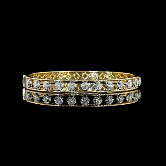 2.66 CTTW Round Lab Grown Diamond Bangles Bracelet (E Color and VS1 Clarity)