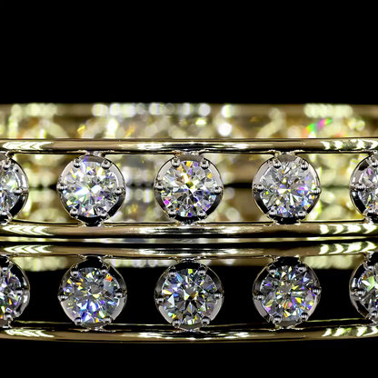 2.66 CTTW Round Lab Grown Diamond Bangles Bracelet (E Color and VS1 Clarity)
