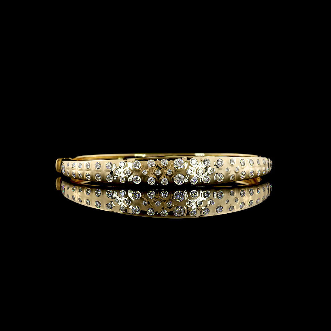1.66 CTTW Round Lab Grown Diamond Bangles Bracelet (E Color and VS1 Clarity)