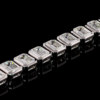 10.12 CTTW Emerald Lab Diamond Tennis Bracelet 7" 14k White Gold E Color and VVS2 Clarity jewelry-spot-usa