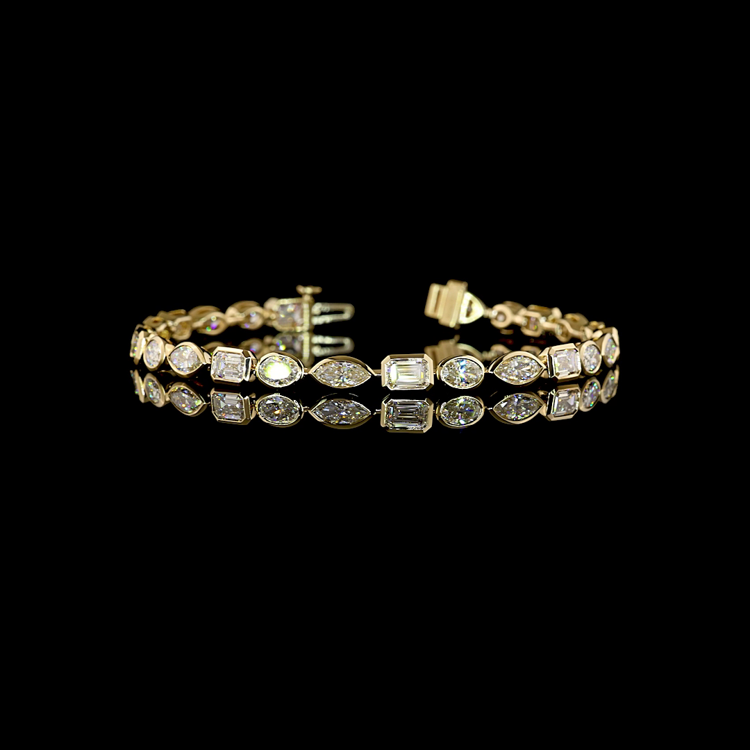 8.49 CTTW MIX Lab Grown Diamond Tennis Bracelet 7" (E Color and VS1 Clarity)