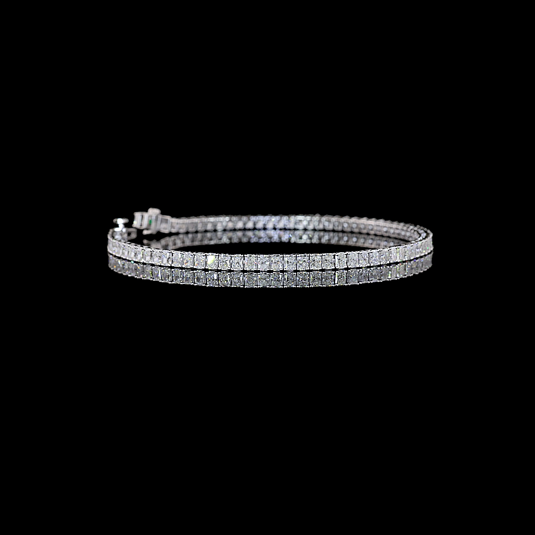 5.05 CTTW Radiant Lab Grown Diamond Tennis Bracelet 7" (E Color and VS1 Clarity)